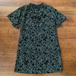 Banana Republic Navy/Green Floral Dress, 10, Like New